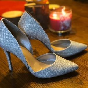Sparkling Glitter Silver Heels Size 8